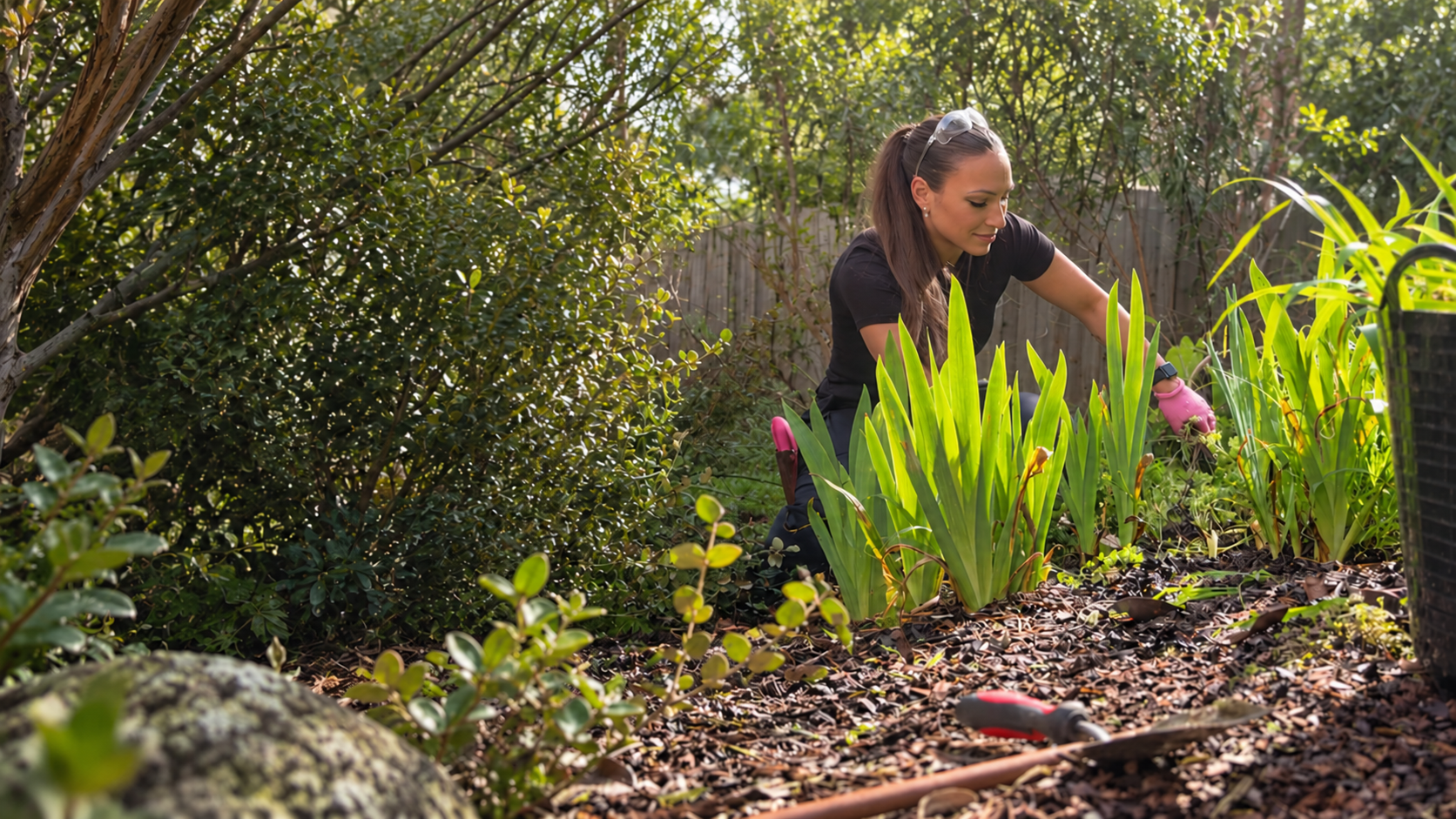 Chloe caring for a local suburban garden